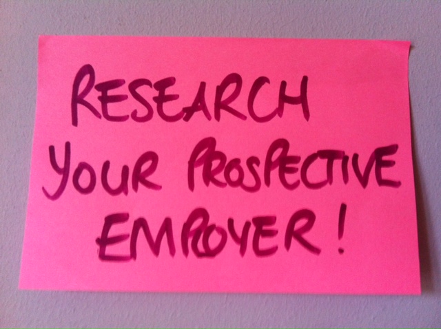 research your prospective employer